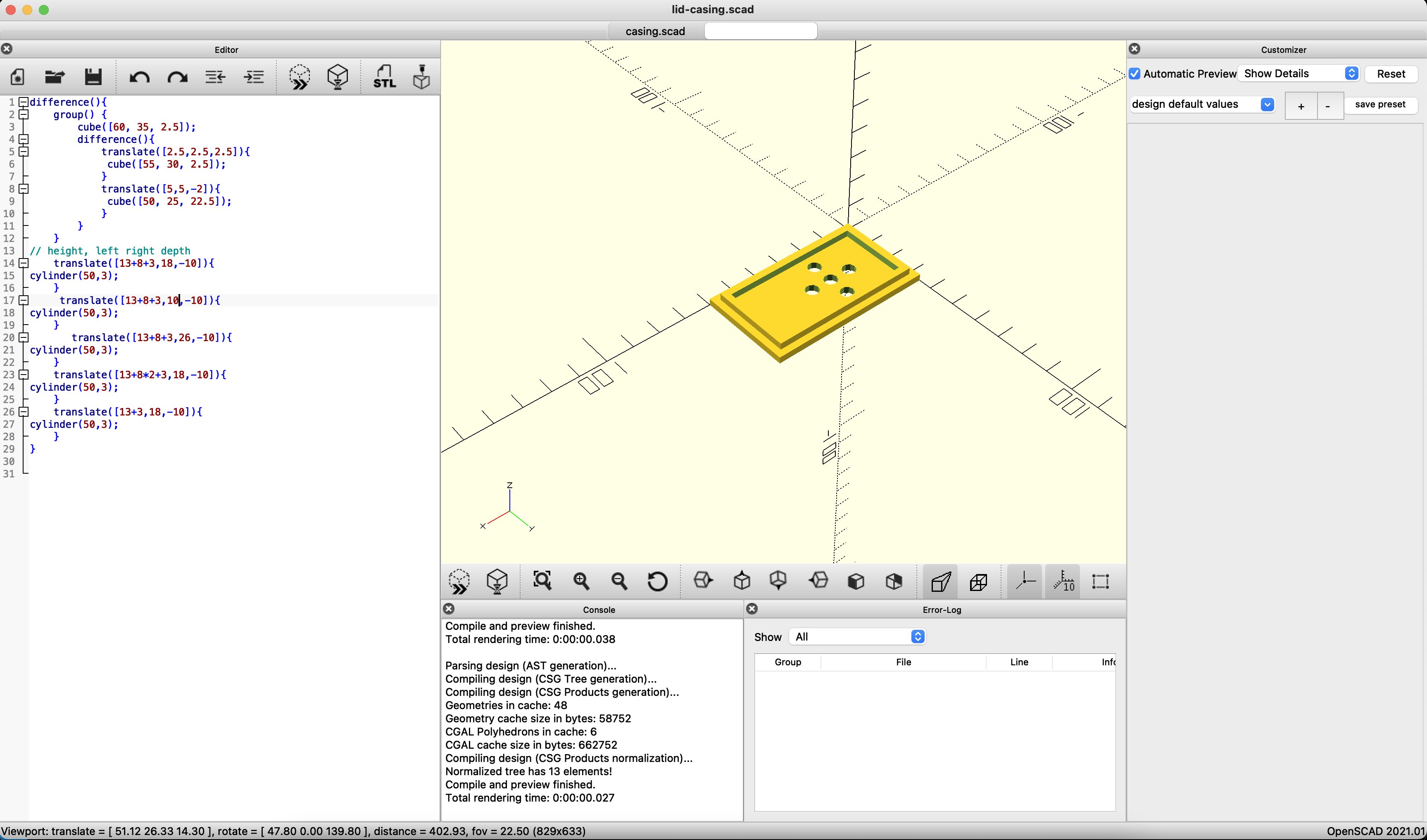 Image of case openscad