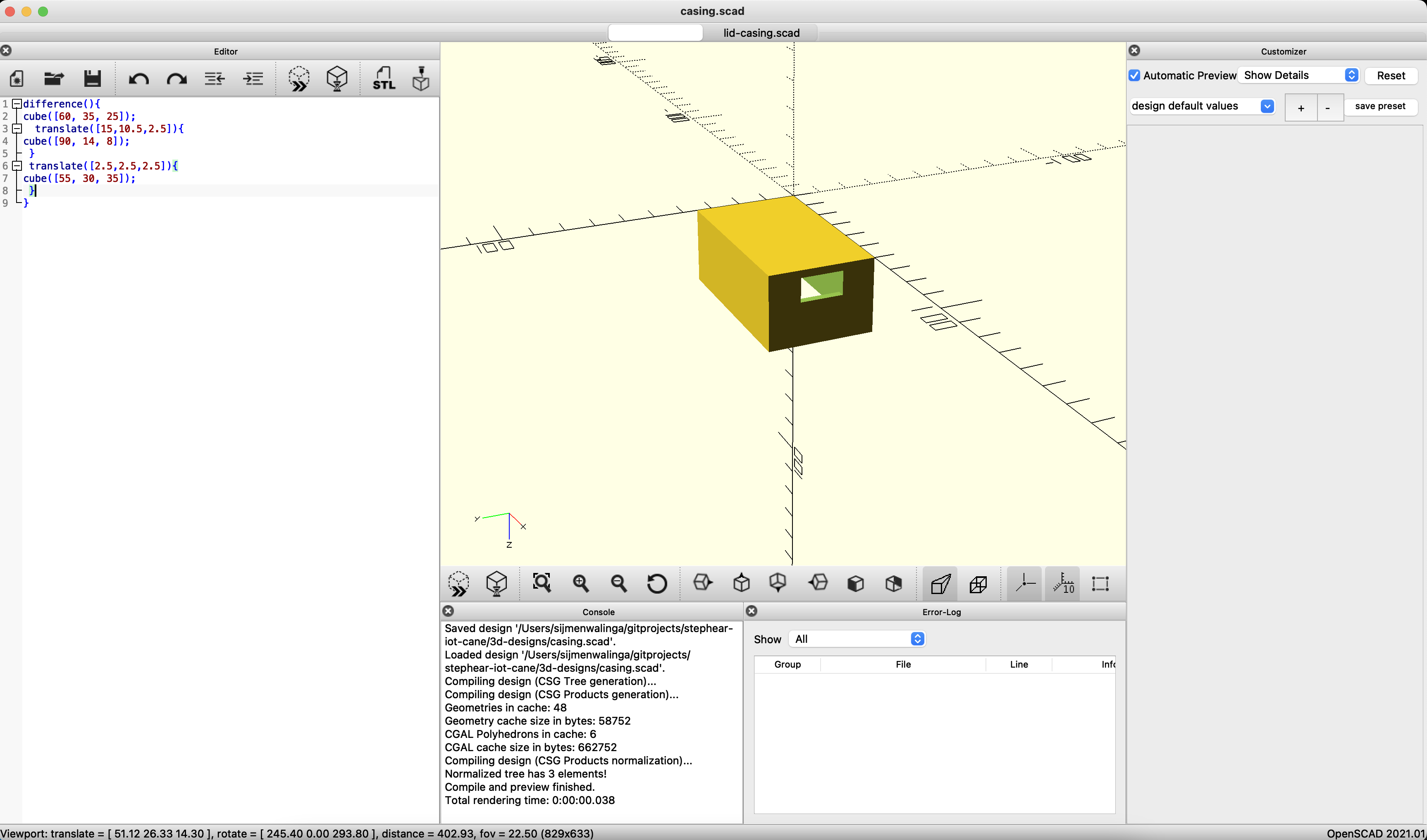 Image of case openscad