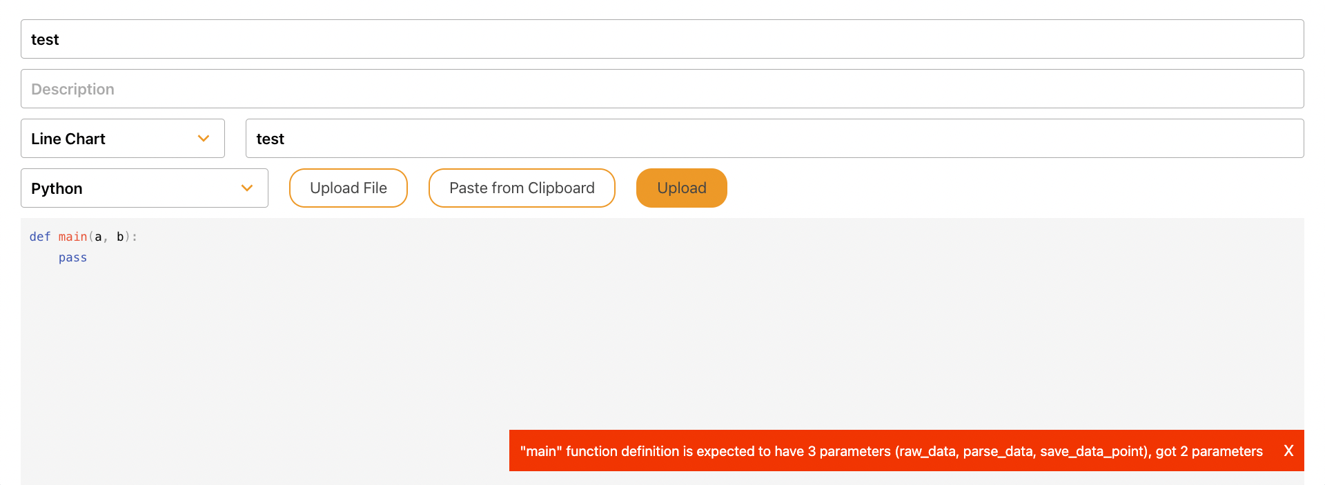 Validator error message