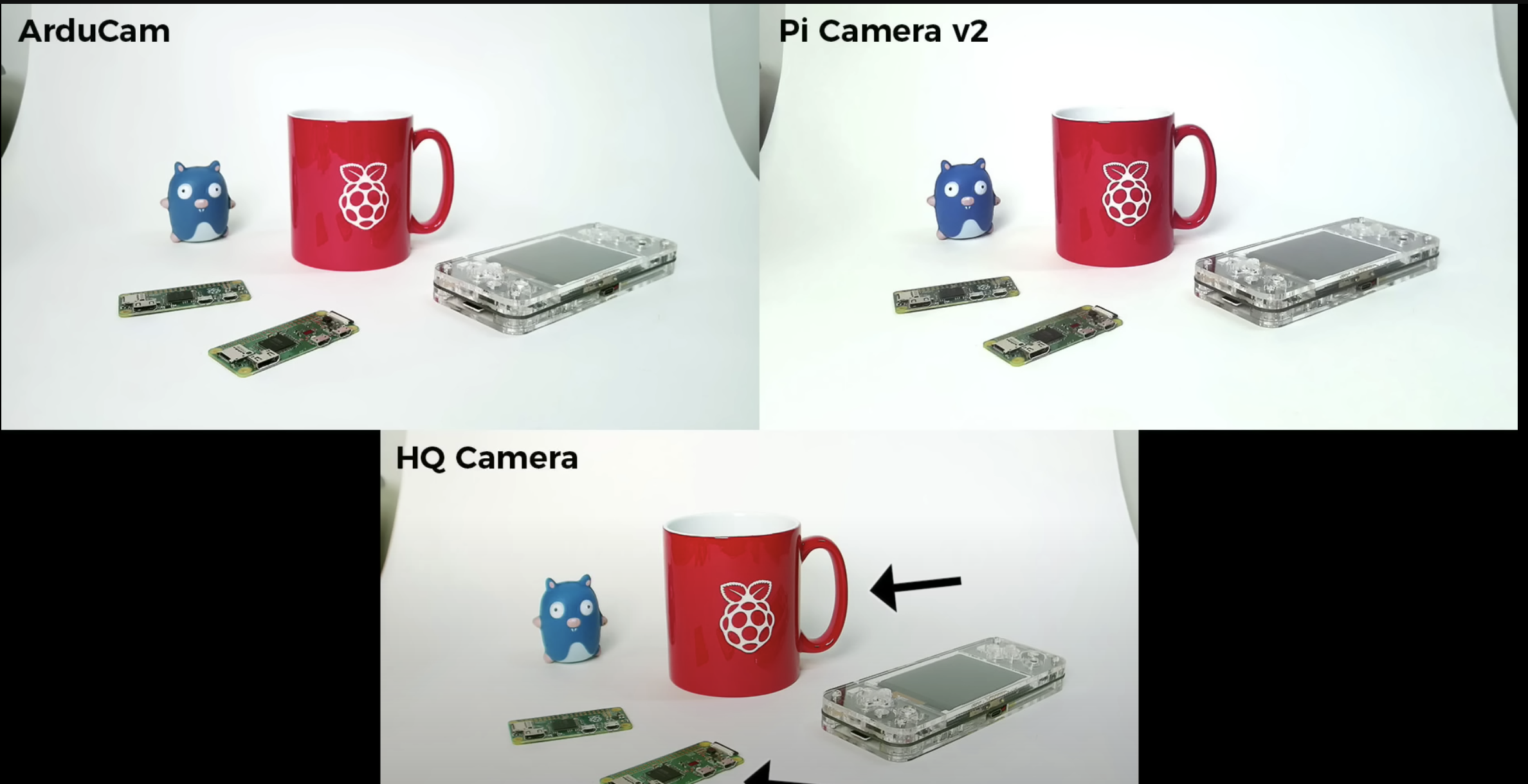 Comparing the 3 cameras