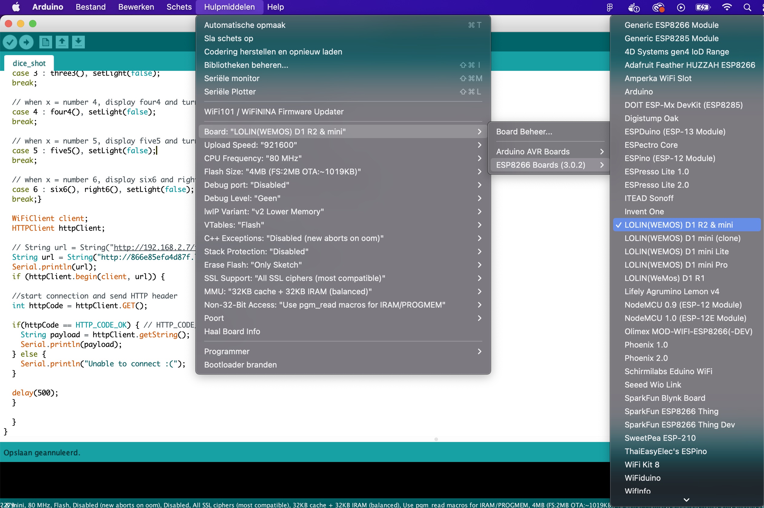 Select board Arduino IDE