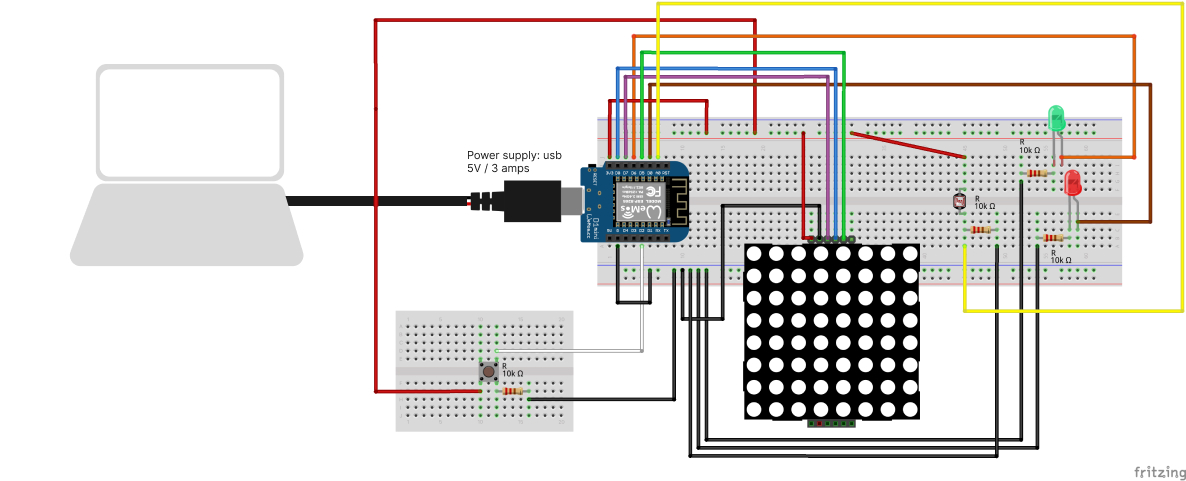 The last version of my wiring diagram, with power supply